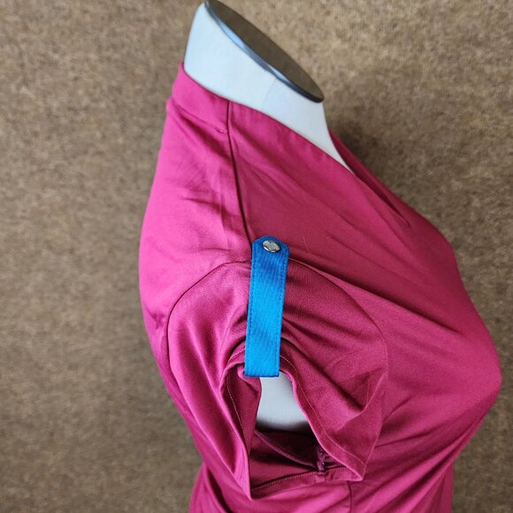 Greg Norman Play Dry Women Collarless Large Magenta Tab Sleeves Golf Athletics - Picture 7 of 9